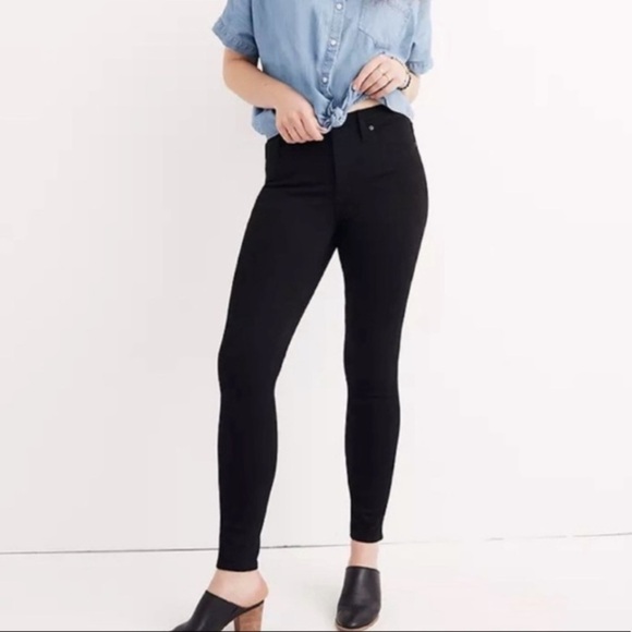 Madewell 9” High Rise Skinny Jean Black - 25 Tall - Picture 2 of 14